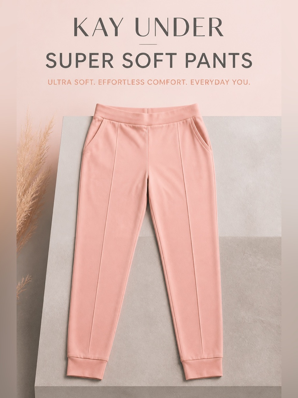 NWOT Kay Unger Blush Pink Track Joggers pants sz Large